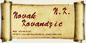 Novak Kovandžić vizit kartica